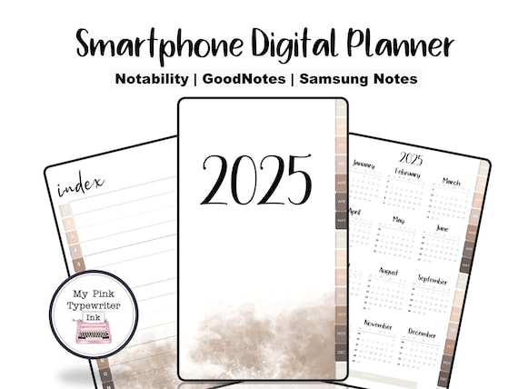 2025 Digital Phone Planner | Compatible with iPhone, Android, GoodNotes, Samsung Notes