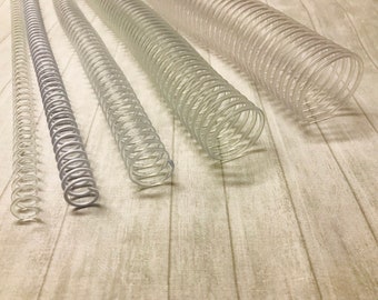 Encadernação em espiral - Bobina espiral de plástico transparente ou preto - Vendida individualmente