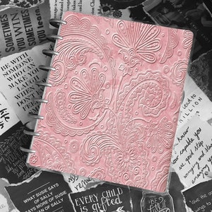 Disc Bound Planner Cover | Embossed Damask