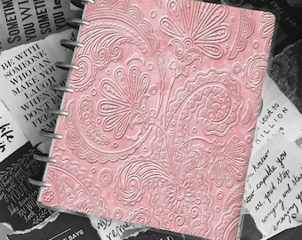 Disc Bound Planner Cover | Embossed Damask