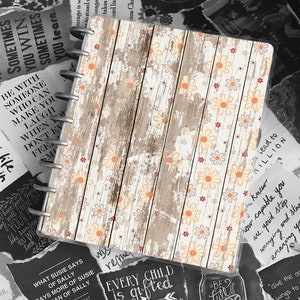 Daisy Joy Planner Cover | Levenger | Tul Junior | Big Happy Planner | Happy Classic Planner | a5 | Teacher | Wood Rustic Shabby Chic