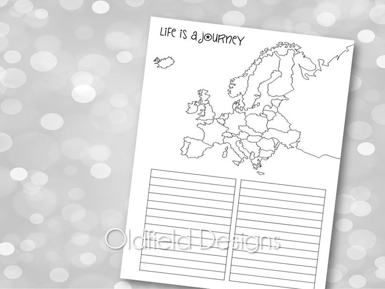 Europe Travels Bullet Journal Printable Pages Etsy