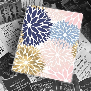 Dahlias Planner Cover | Notebook Cover | Disc Bound Cover