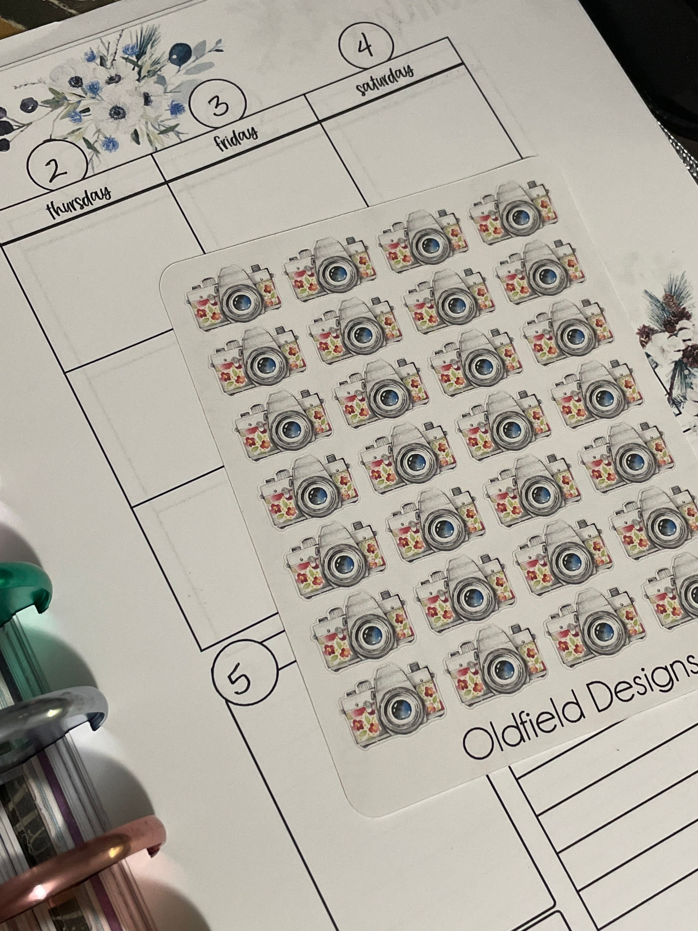 Camera Stickers Planner Sticker | Etsy