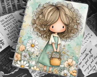 Notebook Cover | Planner Cover | Teacher | Journal | Girls in Blue | Whimsical
