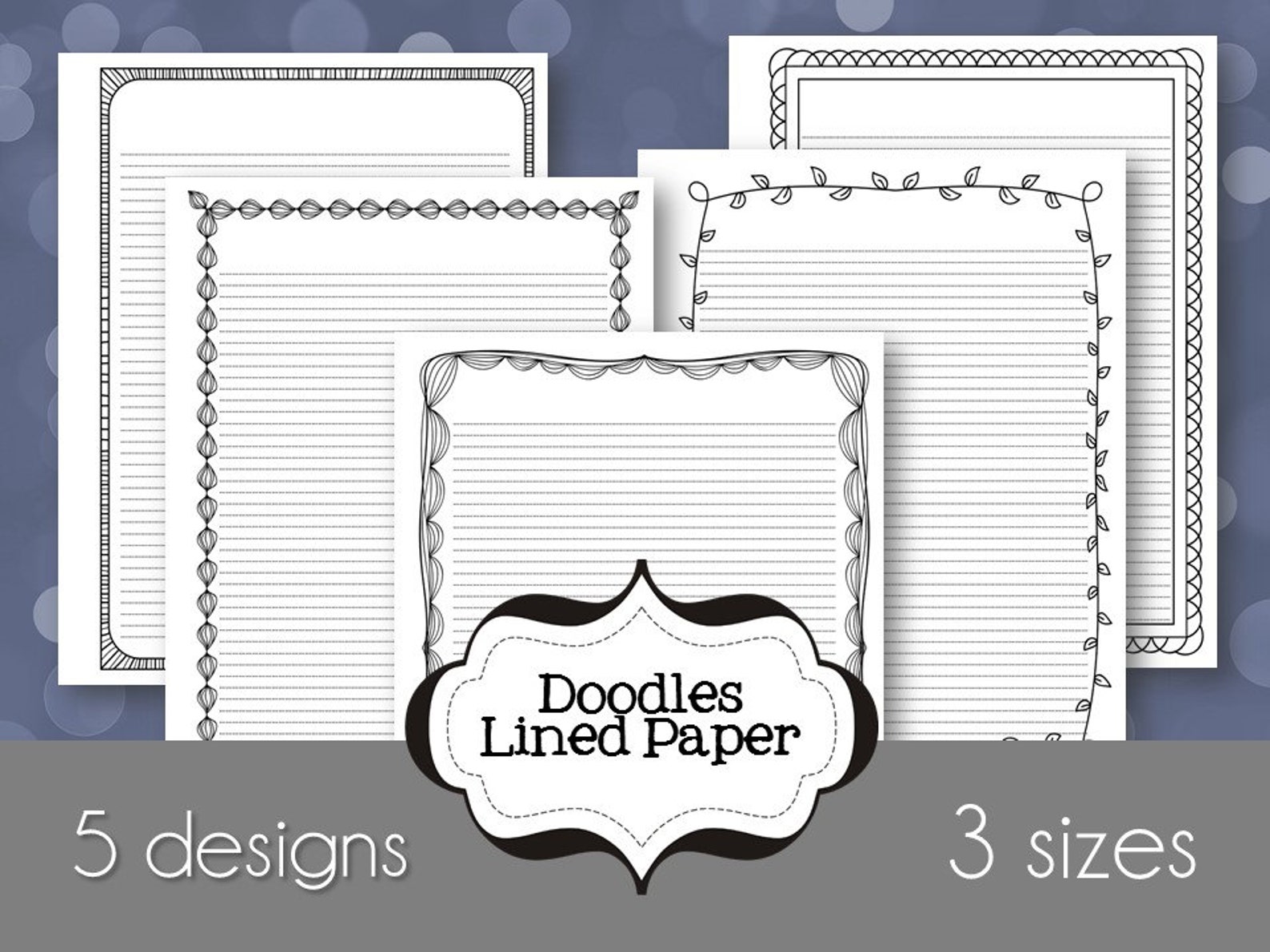 Doodles Lined Journal Printable Paper General Conference Etsy