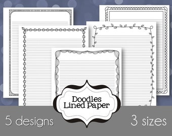 Doodle Lined Journal Paper: Printable Note Pages (PDF)
