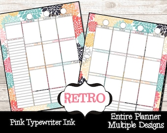 Entire Planner Pages Printable Digital Insert Extension | Weekly Monthly Bullet Journal List Lined Paper | a5 Kikki Filofax Carpe Gillio TUL