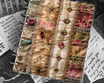 Quilted Pearls Ephemera Planner Cover