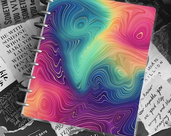 Planner Cover | Tul Junior | Big Happy Planner | Happy Classic Planner | a5 | Teacher | Levenger | Notebook Cover | Rainbow Swirls