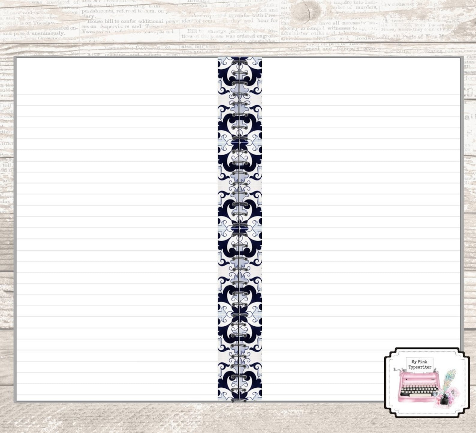 Lined Paper Half Sheet Refills Diary Journal Printable Etsy