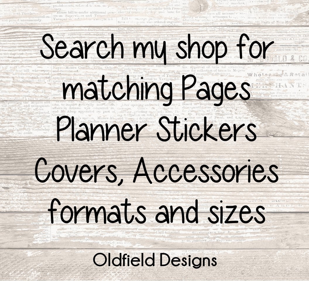 Weekly Monthly Printable planner pages Happy Planner Kate Etsy