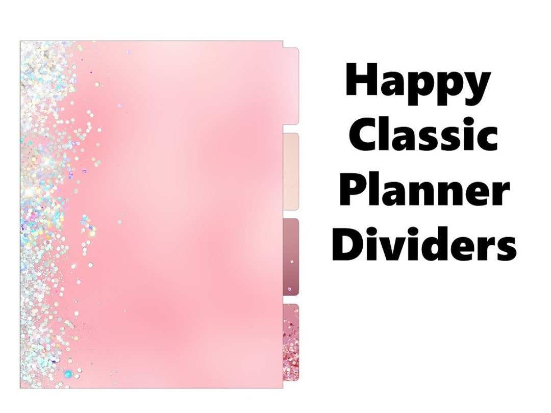 Happy Planner Classic Dividers Pink Glitter Etsy