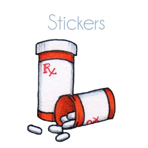 Rx Pill Sticker - Erinnerung an die verschriebene Pille - Rezept Aufkleber