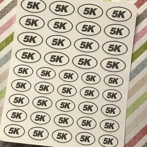 5k Race Day Planner Sticker