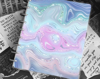 Glitter Strata Teacher Notebook Cover | Planner Cover | Disc Bound Cover
