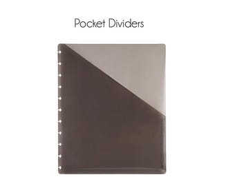 Conjunto de 2 separadores de bolso | Plástico | Tamanho carta | Encadernado em disco | TUL | 11 discos | Caderno | Professor | Escritório | Escola