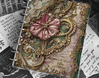 Quilted Pearls Ephemera Planner Cover