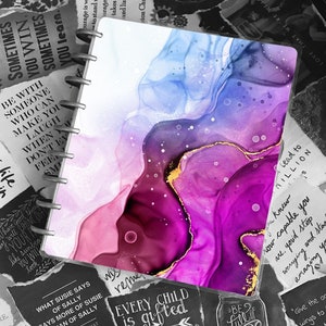 Alcohol Ink Teacher Notebook Cover | Planner Cover | Disc Bound Plastic Cover