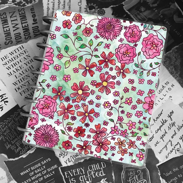 Planner Cover | Levenger | Tul Junior | Big Happy Planner | Happy Classic Planner | a5 | Notebook Cover | Custom Sizes | Watercolor Floral