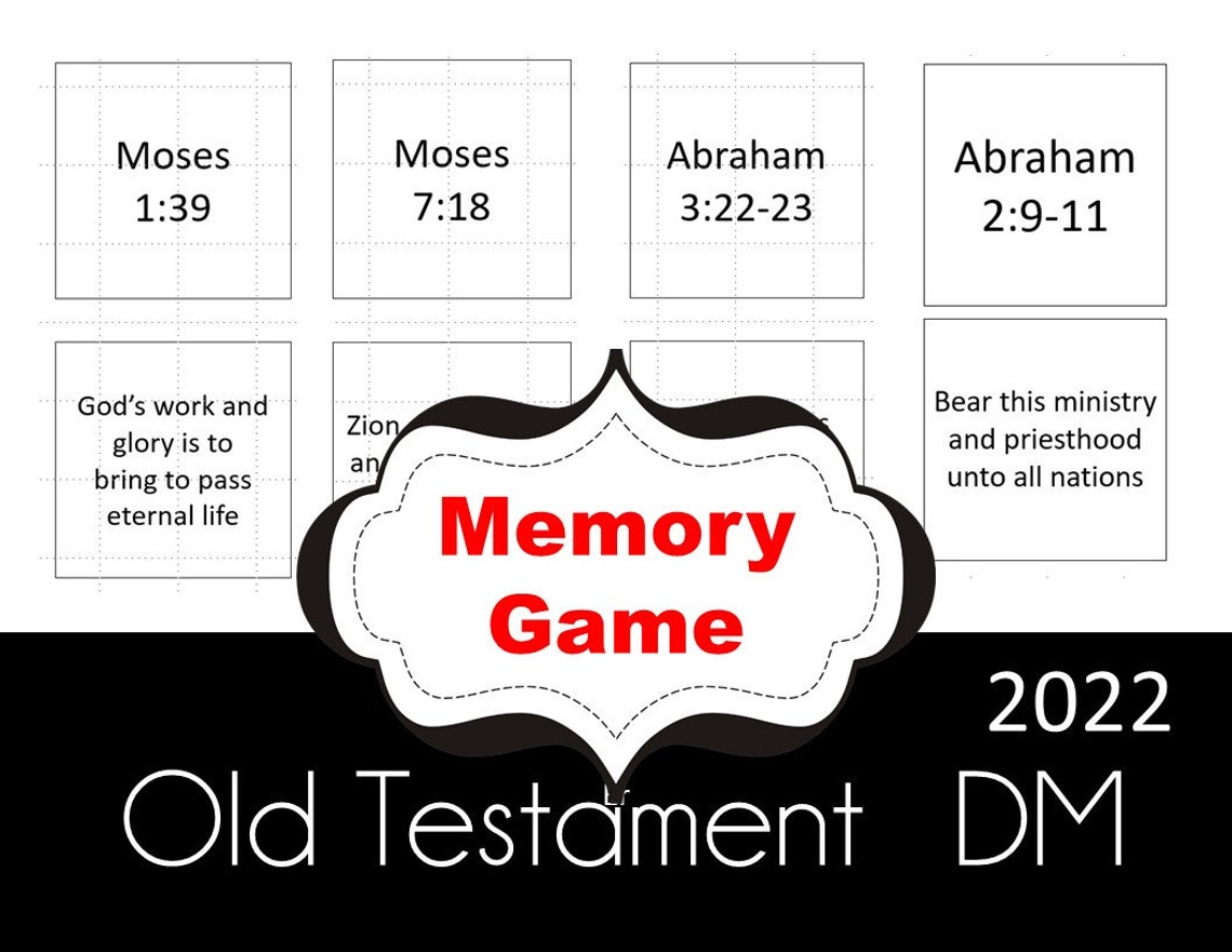 Old Testament Memory Game Cards - 26 Doctrinal Mastery Scriptures - 54 ...