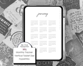Hyperlinked Monthly Tracker for GoodNotes or note taking apps
