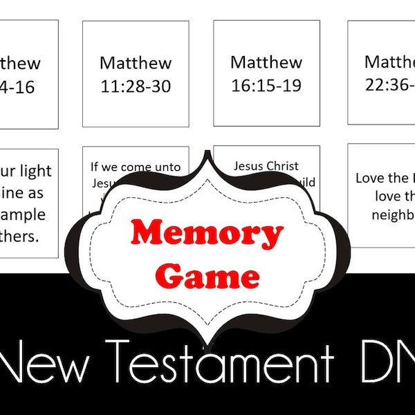 2023 Doctrinal Mastery New Testament Memory Game Cards - 24 Scriptures - 54 Cards Total - LDS Seminary