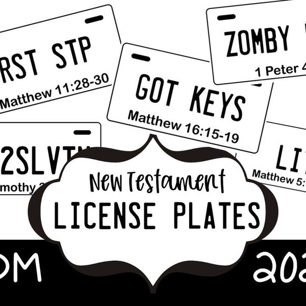 2023 New Testament Scripture License Plates - Doctrinal Mastery Game - Scripture Mastery