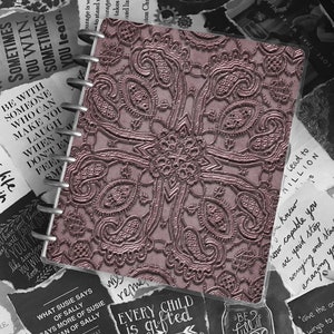 Embossed Lace Planner Cover | Disc Bound Plastic Cover | Teacher Notebook