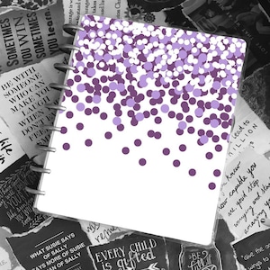 Confetti Rainbow Big Happy Planner Cover | Teachers Notebook | Disc Bound Cover