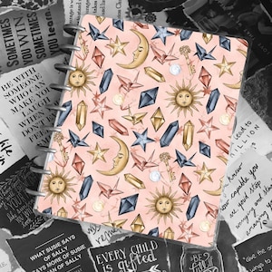 Portada de agenda celestial del zodíaco: personalizada, encuadernada en disco, en espiral o sin perforar