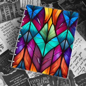 Stained Glass Planner Cover | Disc Bound Plastic Cover | Teacher Notebook