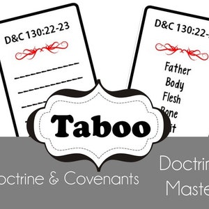 Doctrine & Covenants Doctrinal Mastery Taboo Game - LDS Seminary Class - Printable - Updated for 2025