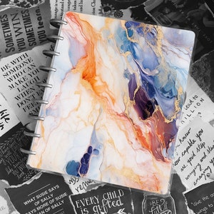 Colorful Marble Planner Cover | Teacher Planner | Journal Cover | Notebook