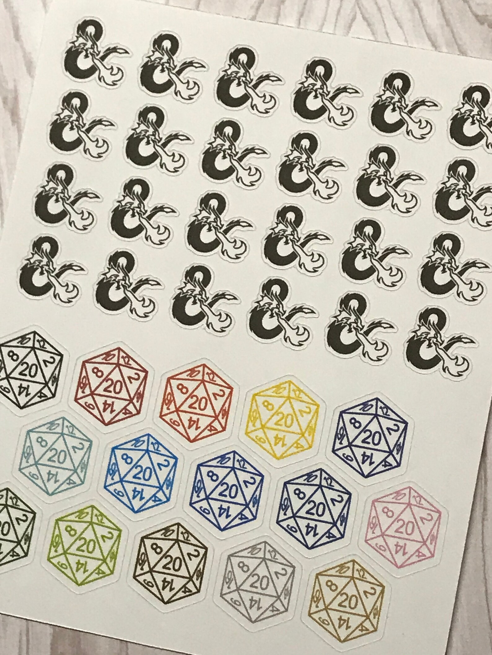Dungeons and Dragons Stickers Planner Stickers Dice - Etsy