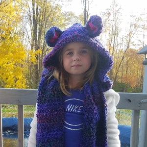 Hooded Scarf Pattern,  PATTERN ONLY,  Hope&#39;s Hood with Cat Ears, Hooded Scarf with Ears Pattern