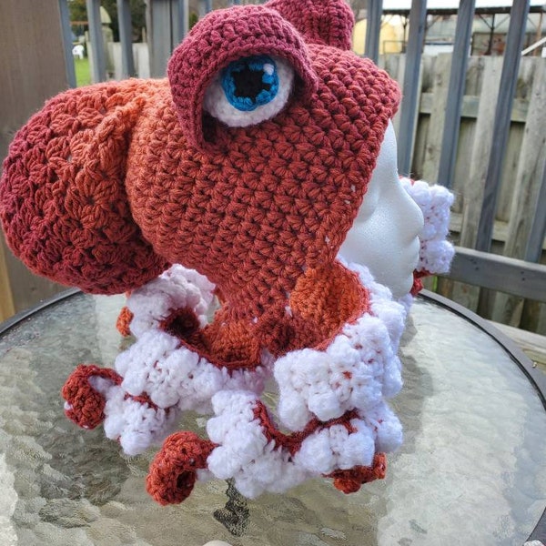 Octopus hat, cosplay hat, crocheted Octopus, kraken, twisted kraken