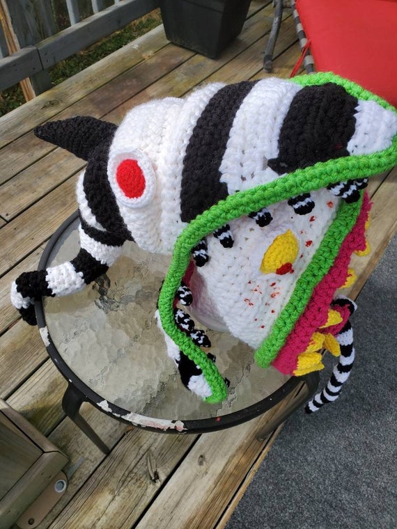 Sandworm Hood, Beetle Juice, Cosplay Fantasy Hood, Crocheted  display picture 1