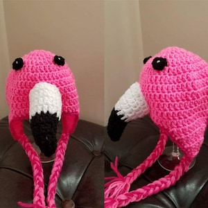 Flamingo hat PATTERN ONLY, pattern for sizes 6 months to adult