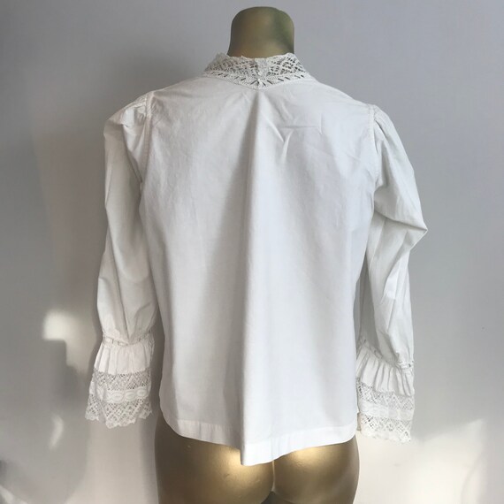 Edwardian White Cotton Lace Shirt - image 6