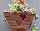 Small succulent planter - Air plant holder - Reclaimed wood wall hanging planter - Rustic - Wall decor - Vertical garden - Indoor - Outdoor