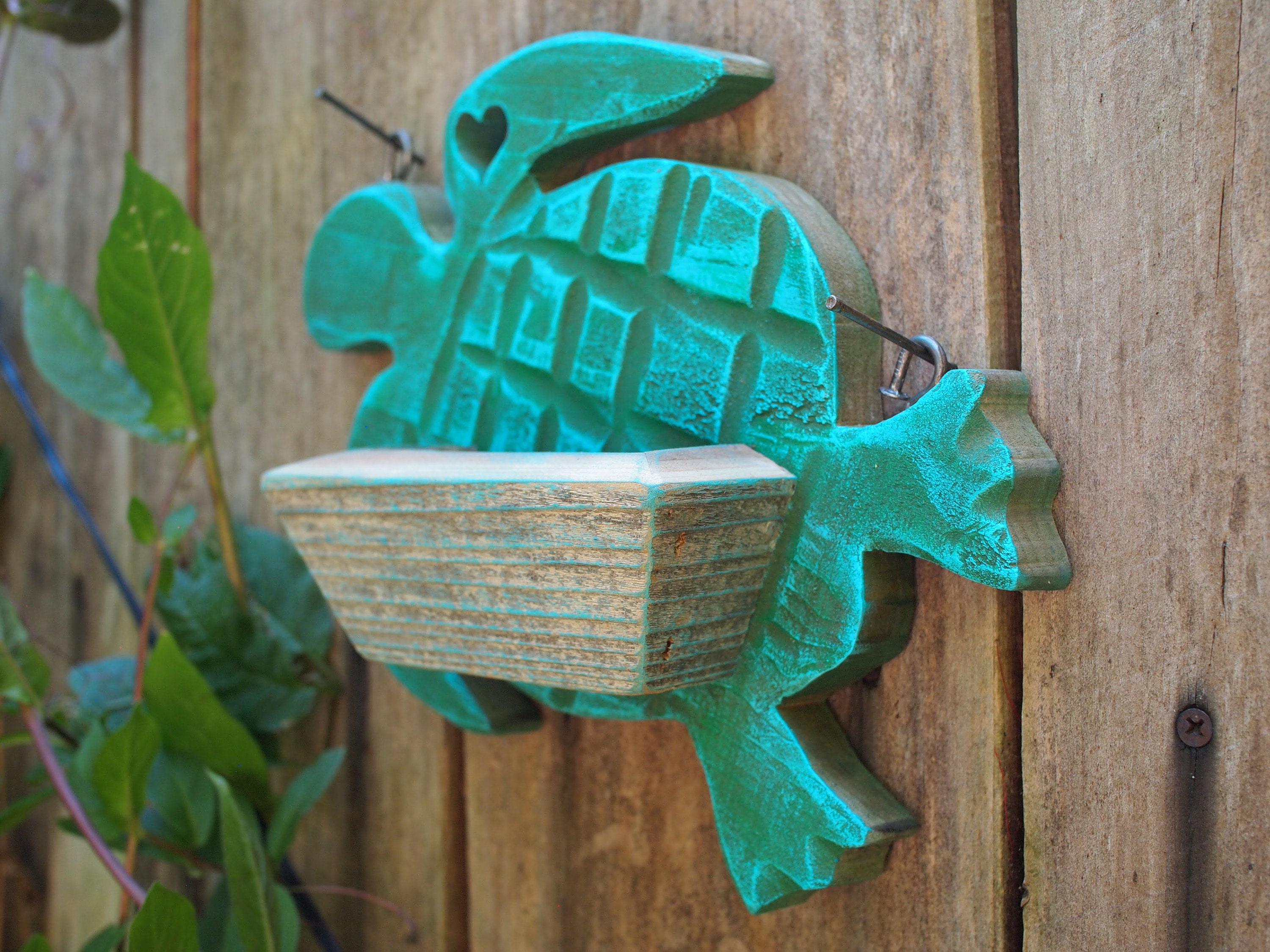 Turtle Wall hanging vertical garden repurposed fence board Etsy