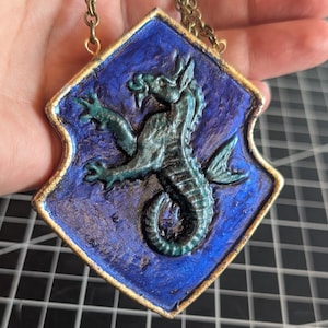 Odznaka i łańcuch biurowy Domu Velarion, odznaka konika morskiego wydrukowana w technologii 3D PLA, akcesorium do cosplayu, plastik, do wyboru gotowy lub surowy nadruk