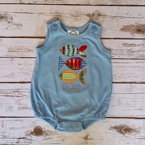 Baby Boy Fish Bubble; Baby Boy Bubble; Baby Boy Outfit; Baby Clothes; Personalized Baby; Boys Summer Clothes; Beach Outfit
