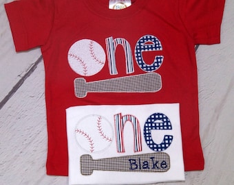 Baby boy first birthday baseball shirt; Baby boy 1st birthday baseball outfit; Personalized baseball birthday shirt