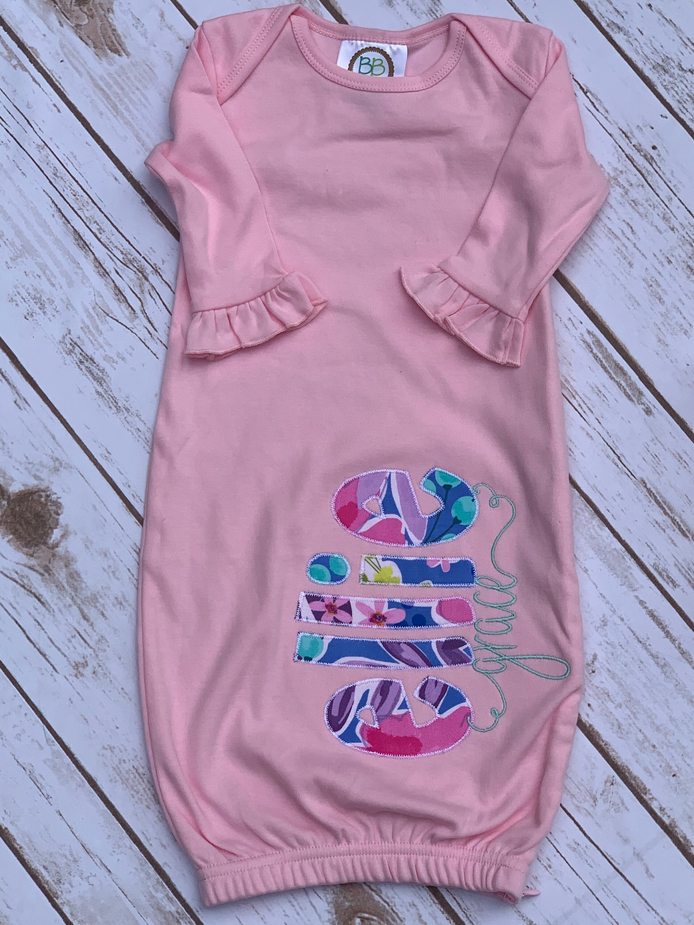 Personalized baby girl newborn gown baby girl gown with Etsy