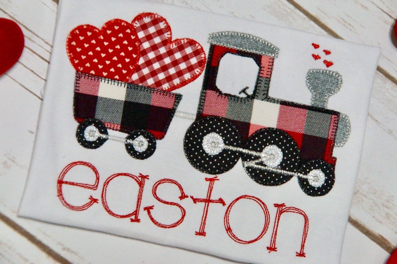 Claire & Charlie Boys Shirt - Periwinkle Blue Solid - Applique Train Car & Plane main image 0
