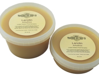 Lanolin - Anhydrous - USP, 16 oz, lotion, creams, bath, beauty.