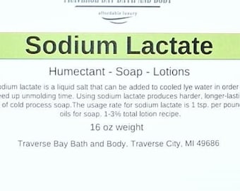 Sodium Lactate 60. 16 oz, Soap making, lotion, creams, massage oil, bath, beauty, lip balm