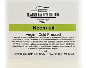 Neem Oil, Virgin. Cold Pressed  2 oz -4 oz- 8 oz Soap making, lotion, creams, bath, beauty, lip balm